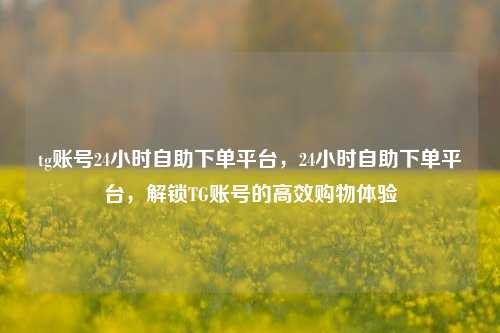 tg账号24小时自助下单平台，24小时自助下单平台，解锁TG账号的高效购物体验